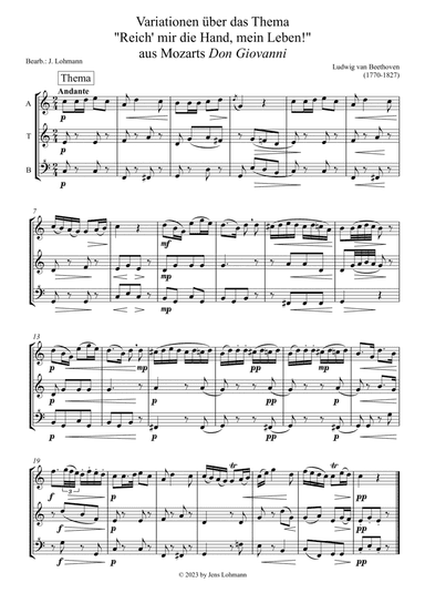 Variationen über das Thema "Reich' mir die Hand, mein Leben!" aus Mozarts Don Giovanni - Score Only