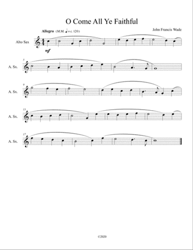 O Come All Ye Faithful for solo alto sax