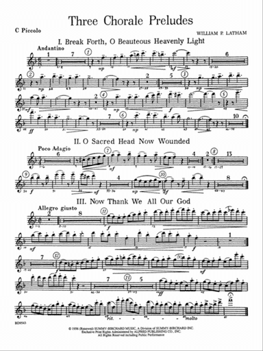 Three Chorale Preludes: Piccolo