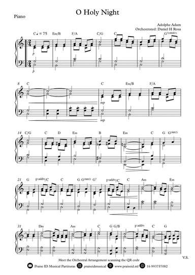 O Holy NIght - Christmas Carol - Easy Piano