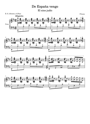 De España vengo (D major) (from "El niño judio")