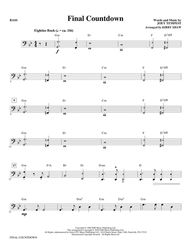 Final Countdown (arr. Kirby Shaw) - Bass