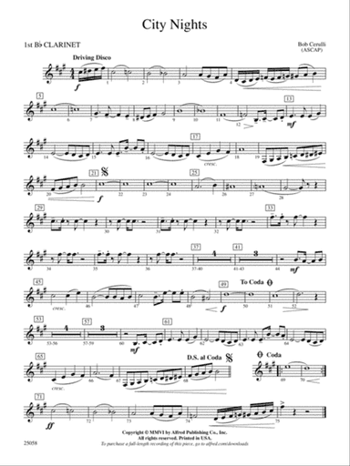City Nights: 1st B-flat Clarinet