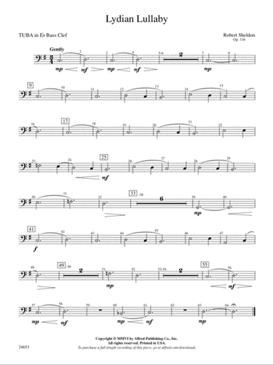 Lydian Lullaby: (wp) E-flat Tuba B.C.