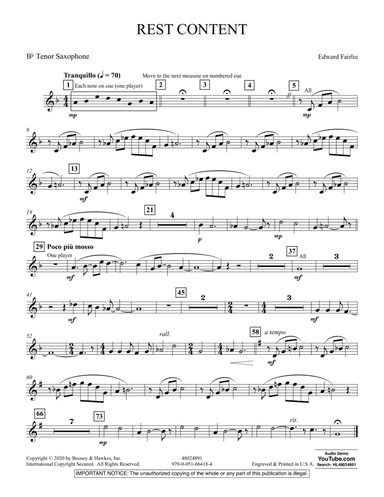 Rest Content - Bb Tenor Saxophone
