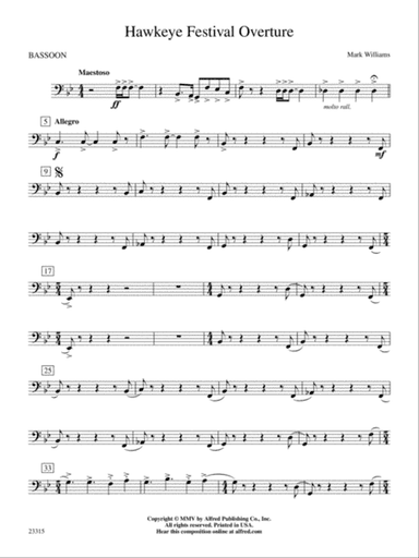 Hawkeye Festival Overture: Bassoon