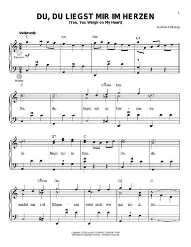 Du, Du Liegst Mir Im Herzen (You, You Weigh On My Heart)