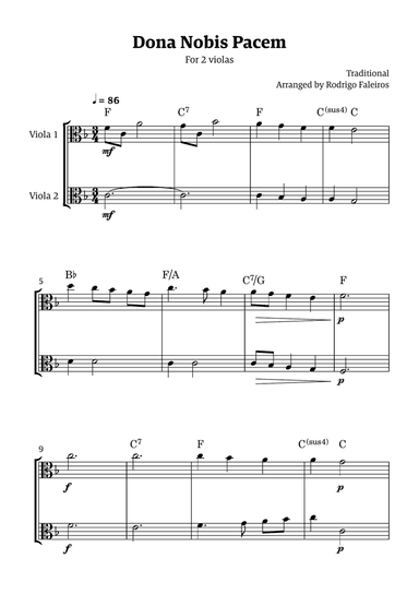 Dona Nobis Pacem - for 2 violas (with chords)