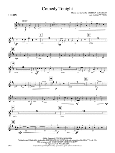 Comedy Tonight: 1st F Horn