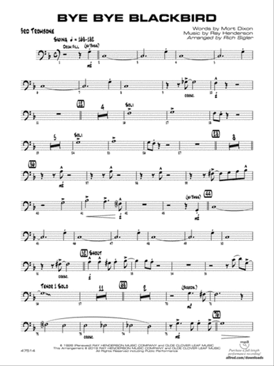 Bye Bye Blackbird: 3rd Trombone
