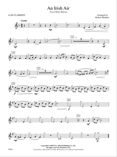 An Irish Air: 1st B-flat Clarinet