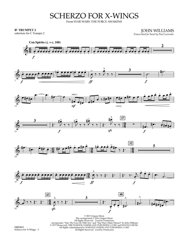Scherzo for X-Wings - Bb Trumpet parts - Bb Trumpet 2 (sub. C Tpt. 2)