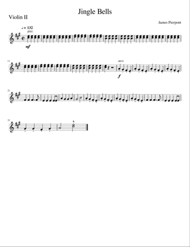 Jingle Bells (string quartet - violin II part)