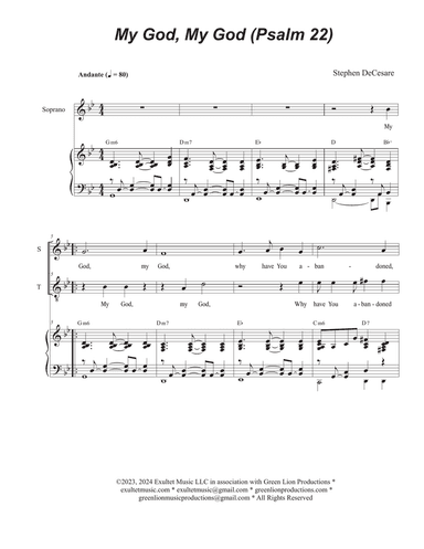 My God, My God (Psalm 22) (2-part choir - (Soprano and Tenor)