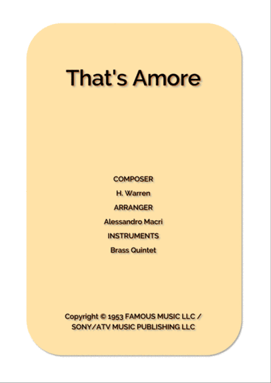That's Amore (that's Love)