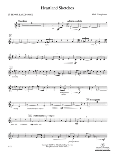 Heartland Sketches: B-flat Tenor Saxophone