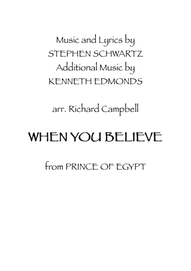 When You Believe