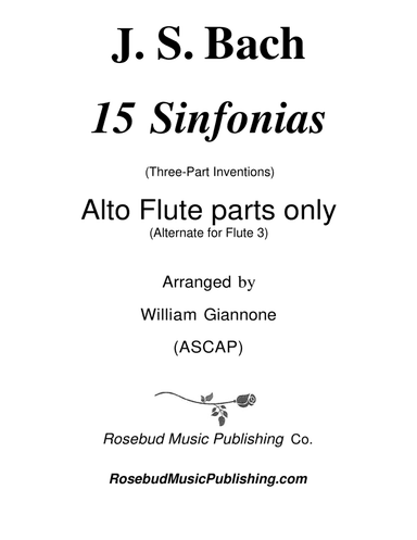 Bach - 15 Three-part Inventions for 3 Flutes-AltoFluteParts (Flute 3)
