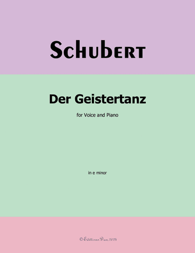 Der Geistertanz, by Schubert, in e minor
