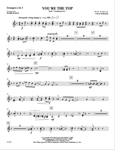 You're the Top (from the musical Anything Goes): 2nd & 3rd Trumpet