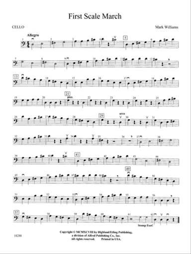 First Scale March: Cello