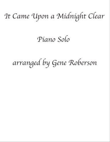 It Came Upon a Midnight Clear Piano Solo
