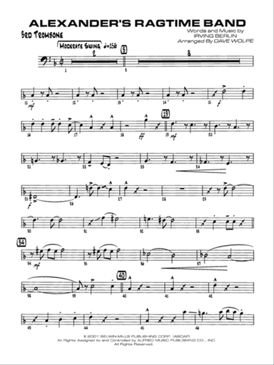 Alexander's Ragtime Band: 3rd Trombone