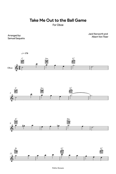 Take me out to the Ball Game - for Oboe
