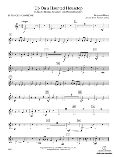 Up on a Haunted Housetop: B-flat Tenor Saxophone