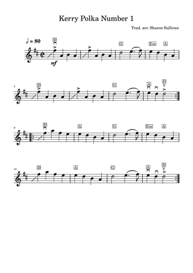 Kerry Polka-easy violin/lead sheet