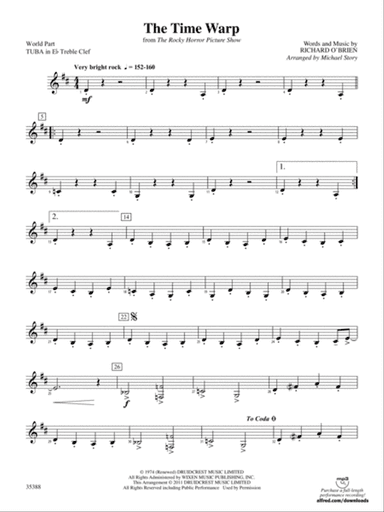 The Time Warp (from The Rocky Horror Picture Show): (wp) E-flat Tuba T.C.