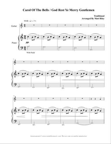 Carol of the Bells / God Rest Ye Merry Gentlemen – Guitar