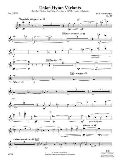 Union Hymn Variants: 2nd Flute