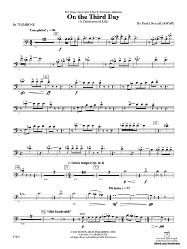 On the Third Day: 1st Trombone