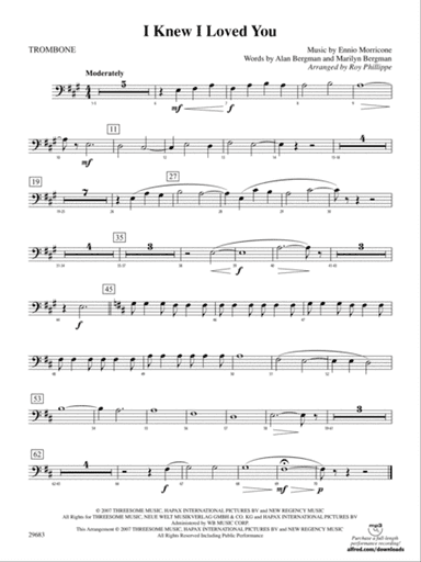 I Knew I Loved You: 1st Trombone
