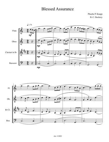Blessed Assurance (Woodwind Quartet)