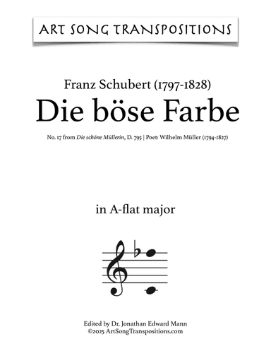 SCHUBERT: Die böse Farbe, D. 795 no. 17 (transposed to A-flat major)