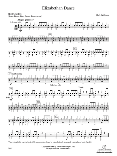 Elizabethan Dance: 1st Percussion