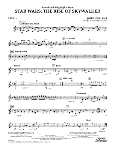 Soundtrack Highlights from Star Wars: The Rise of Skywalker - F Horn 1