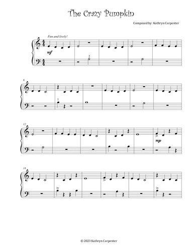 The Crazy Pumpkin (Easy Piano)