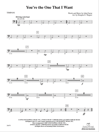 You're the One That I Want (from Grease): Timpani