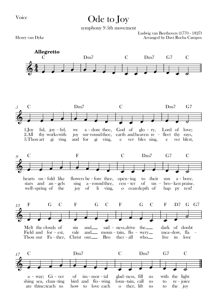 Ode To joy (Symphony 9 5th movement)
