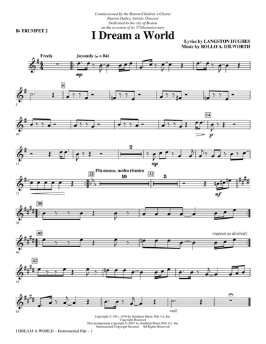 I Dream A World (from Trilogy Of Dreams) - Bb Trumpet 2
