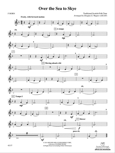 Over the Sea to Skye: 1st F Horn