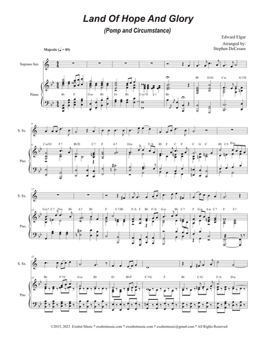 Land Of Hope And Glory (Pomp and Circumstance) (Soprano Saxophone and Piano)