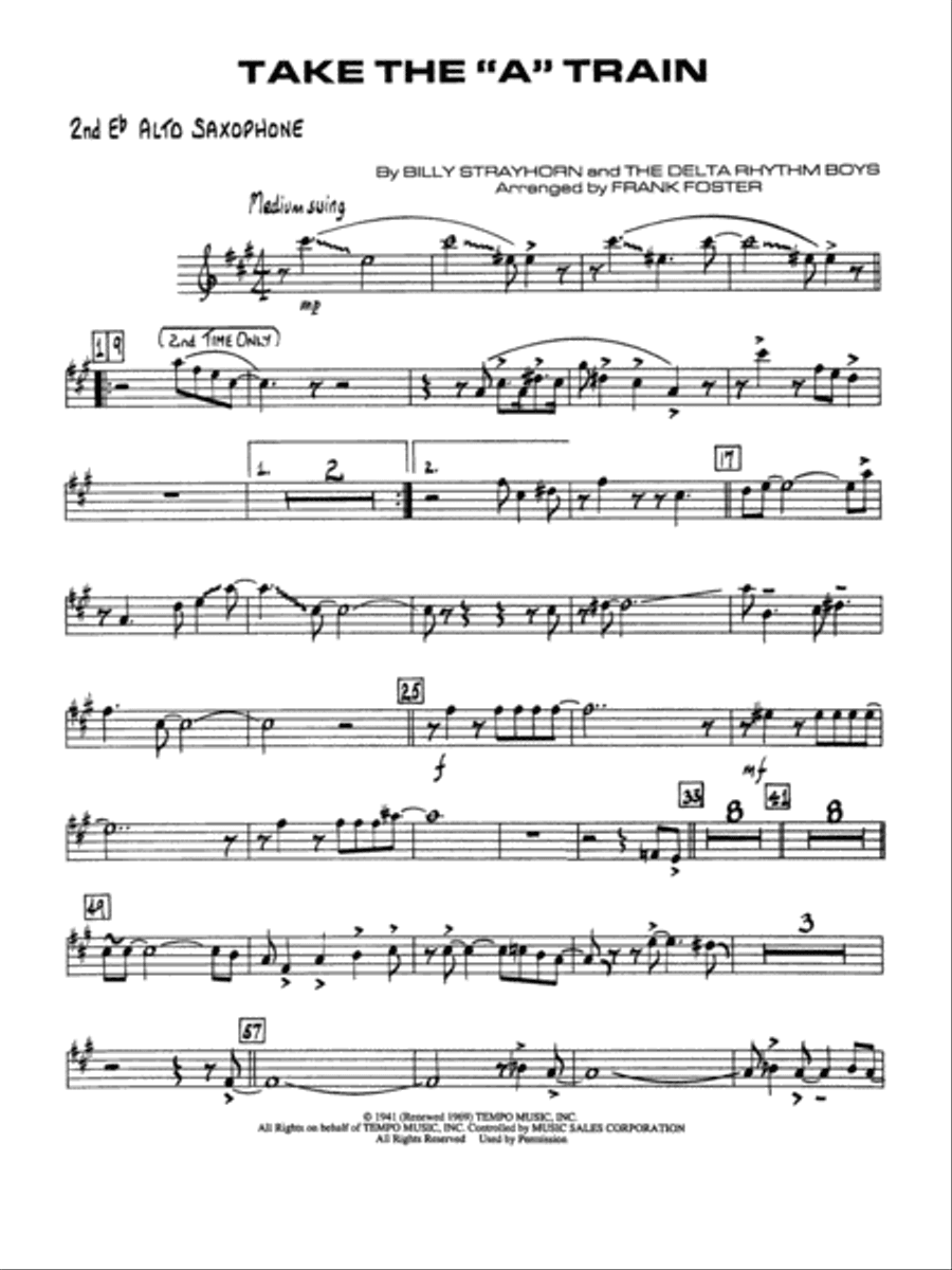 Take the "A" Train: 2nd E-flat Alto Saxophone