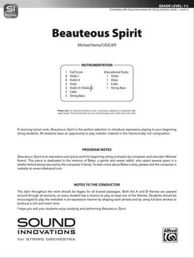 Beauteous Spirit: Score