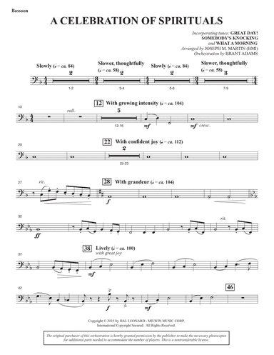 A Celebration of Spirituals - Bassoon