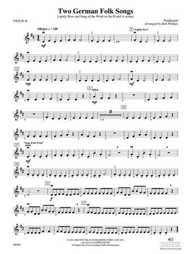 Two German Folk Songs: 2nd Violin