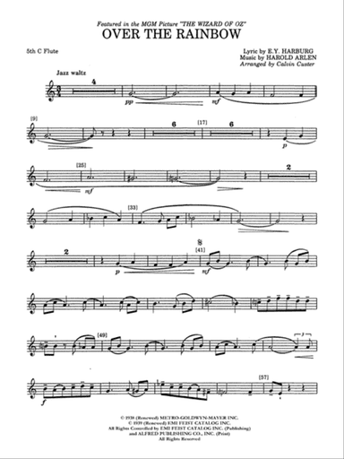 Over the Rainbow: 5th Flute